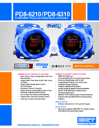 Thumbnail of document Data Sheet - PD8-6210 ProtEX-MAX Explosion-Proof Analog Input Batch Controller